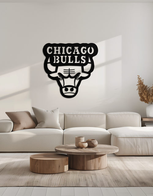 Resmi Galeri görüntüleyicisine yükleyin, Chicago Bulls Logo Metal Duvar Sanatı – Spor Hayranları için Simgesel NBA Takım Amblemi- KAF672
