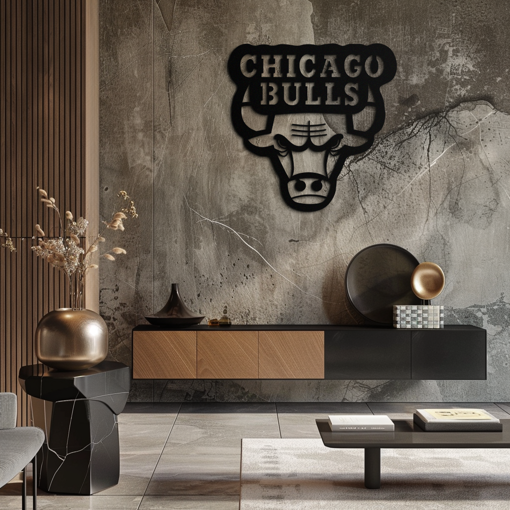 Chicago Bulls Logo Metal Duvar Sanatı – Spor Hayranları için Simgesel NBA Takım Amblemi- KAF672