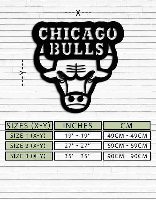 Resmi Galeri görüntüleyicisine yükleyin, Chicago Bulls Logo Metal Duvar Sanatı – Spor Hayranları için Simgesel NBA Takım Amblemi- KAF672
