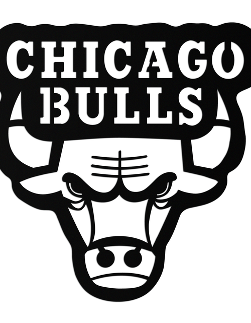 Resmi Galeri görüntüleyicisine yükleyin, Chicago Bulls Logo Metal Duvar Sanatı – Spor Hayranları için Simgesel NBA Takım Amblemi- KAF672
