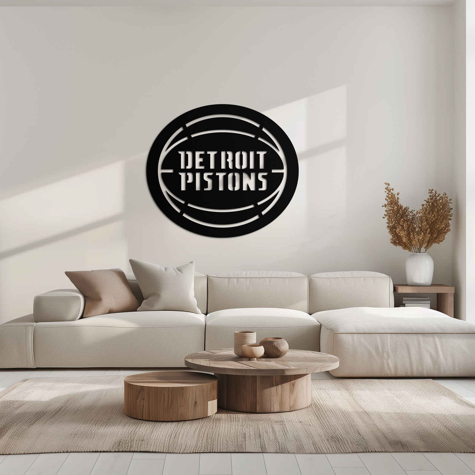 Detroit Pistons Metal Duvar Sanatı – Spor Tutkunları İçin Cesur Basketbol Logosu Tasarımı- KAF673