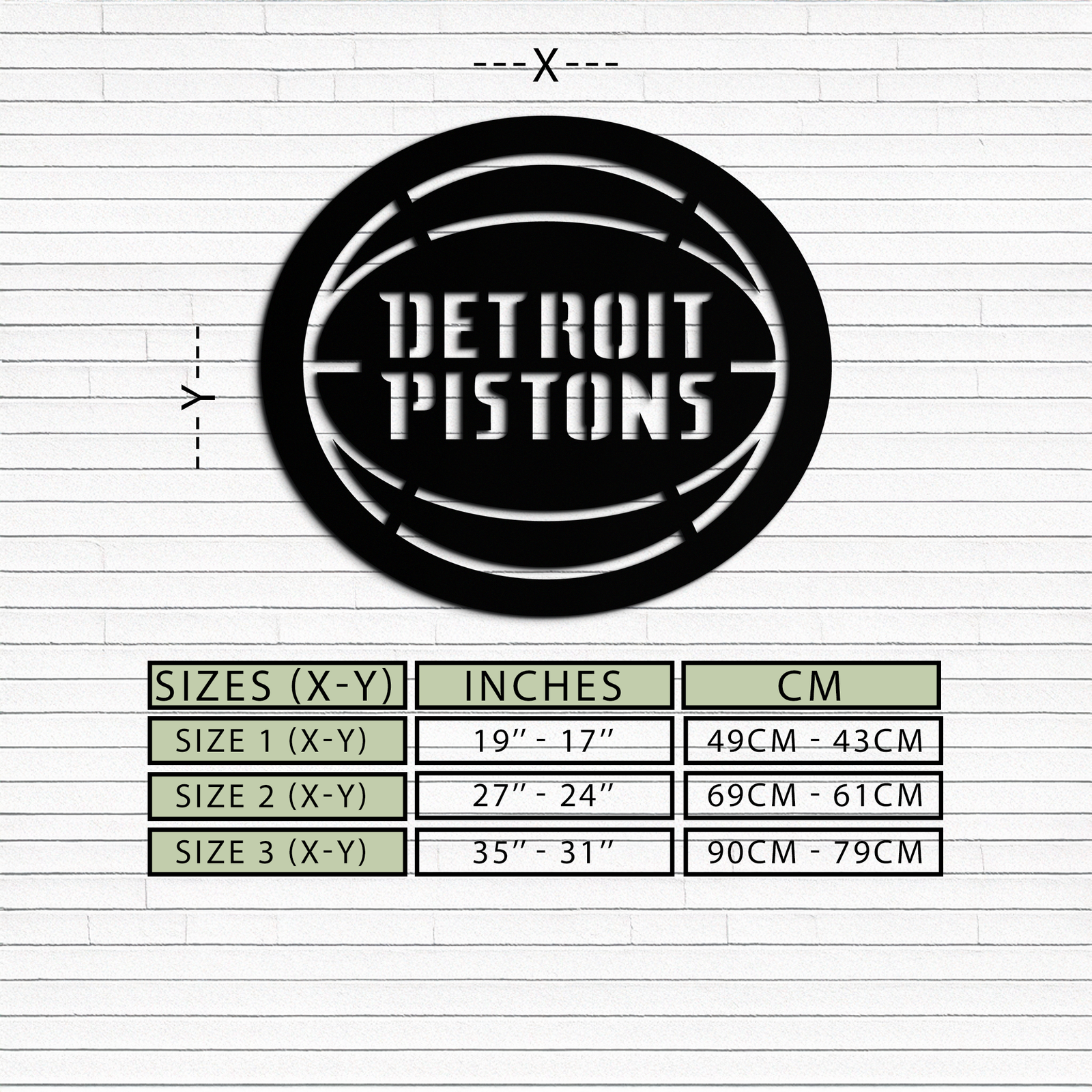 Detroit Pistons Metal Duvar Sanatı – Spor Tutkunları İçin Cesur Basketbol Logosu Tasarımı- KAF673