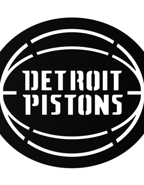 Resmi Galeri görüntüleyicisine yükleyin, Detroit Pistons Metal Duvar Sanatı – Spor Tutkunları İçin Cesur Basketbol Logosu Tasarımı- KAF673
