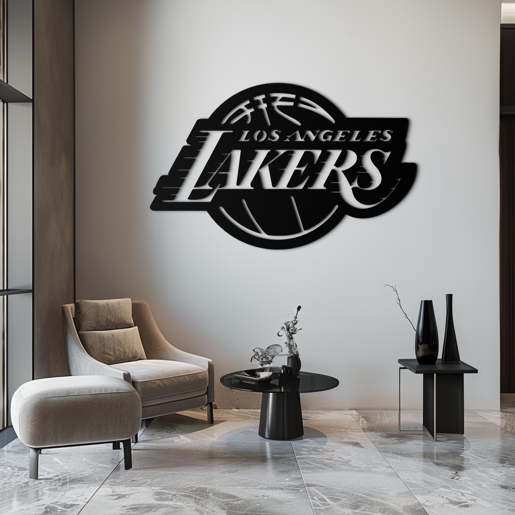 Los Angeles Lakers Logo Metal Duvar Sanatı – İkonik Basketbol Takımı Silüeti Dekoru- KAF674