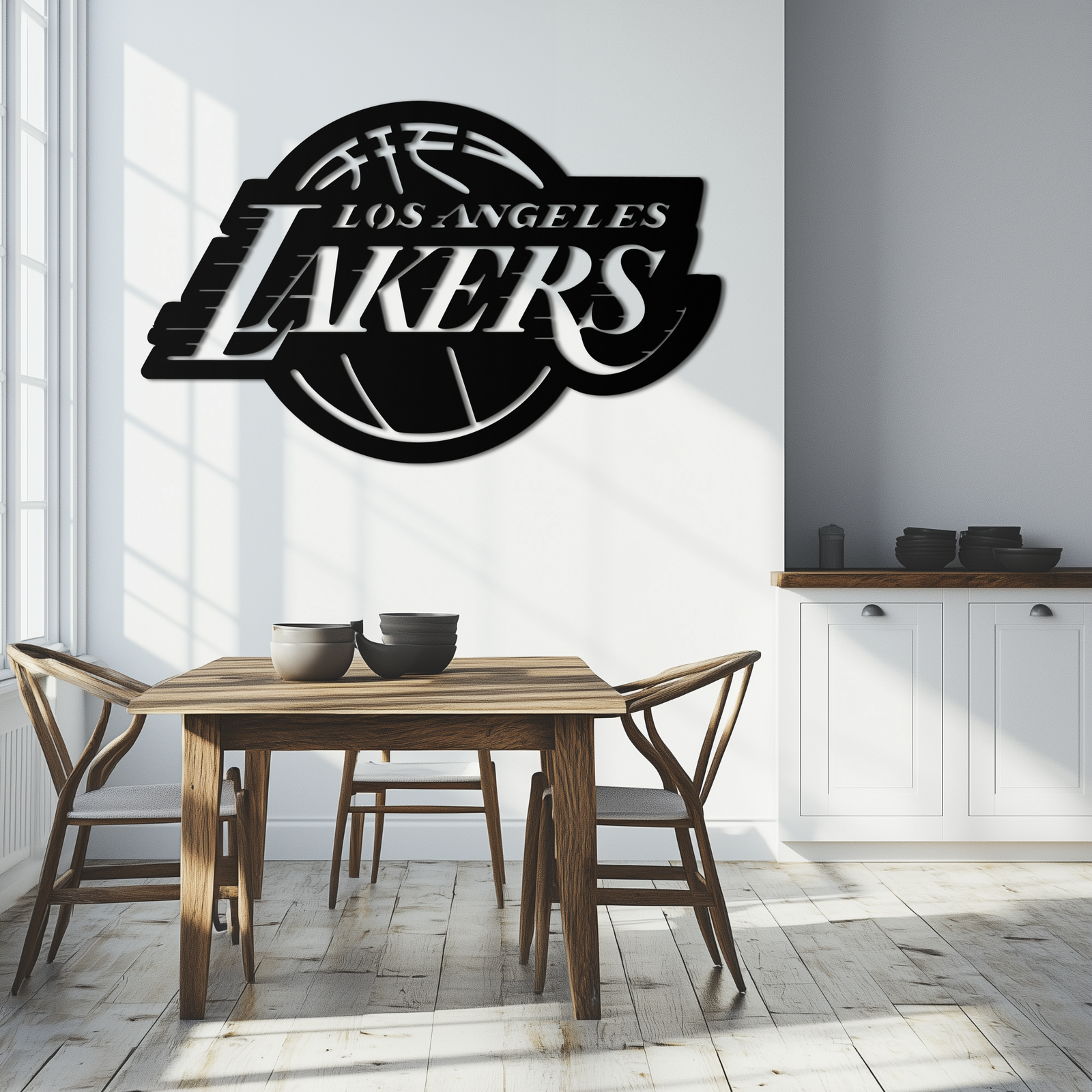 Los Angeles Lakers Logo Metal Duvar Sanatı – İkonik Basketbol Takımı Silüeti Dekoru- KAF674