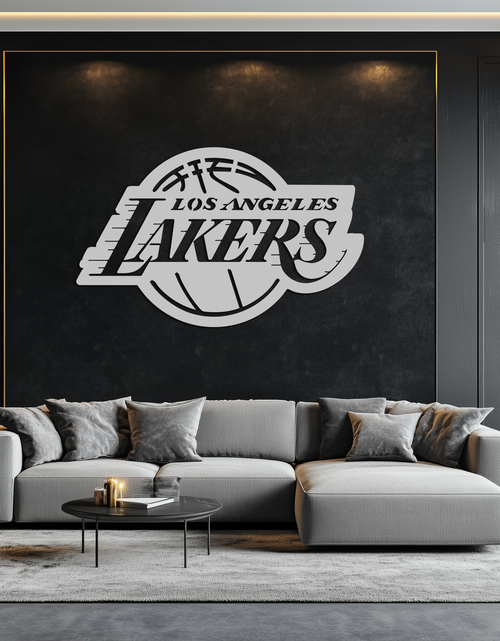 Resmi Galeri görüntüleyicisine yükleyin, Los Angeles Lakers Logo Metal Duvar Sanatı – İkonik Basketbol Takımı Silüeti Dekoru- KAF674
