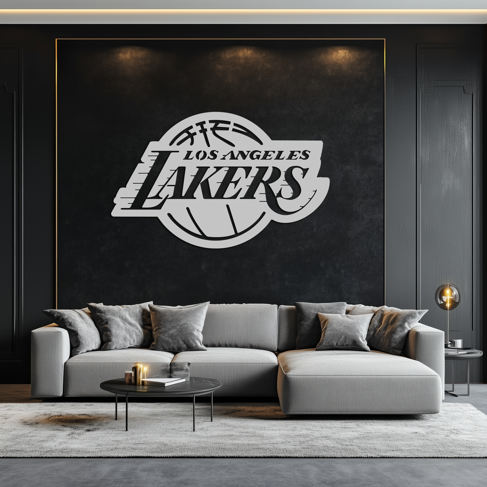 Los Angeles Lakers Logo Metal Duvar Sanatı – İkonik Basketbol Takımı Silüeti Dekoru- KAF674
