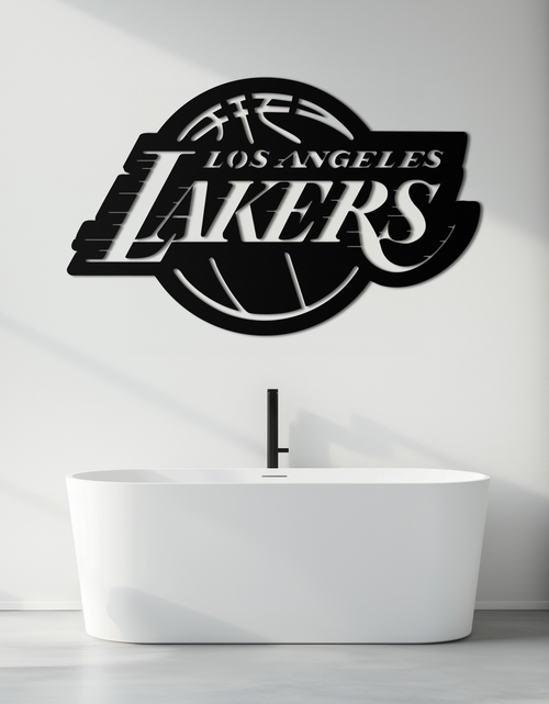 Resmi Galeri görüntüleyicisine yükleyin, Los Angeles Lakers Logo Metal Duvar Sanatı – İkonik Basketbol Takımı Silüeti Dekoru- KAF674
