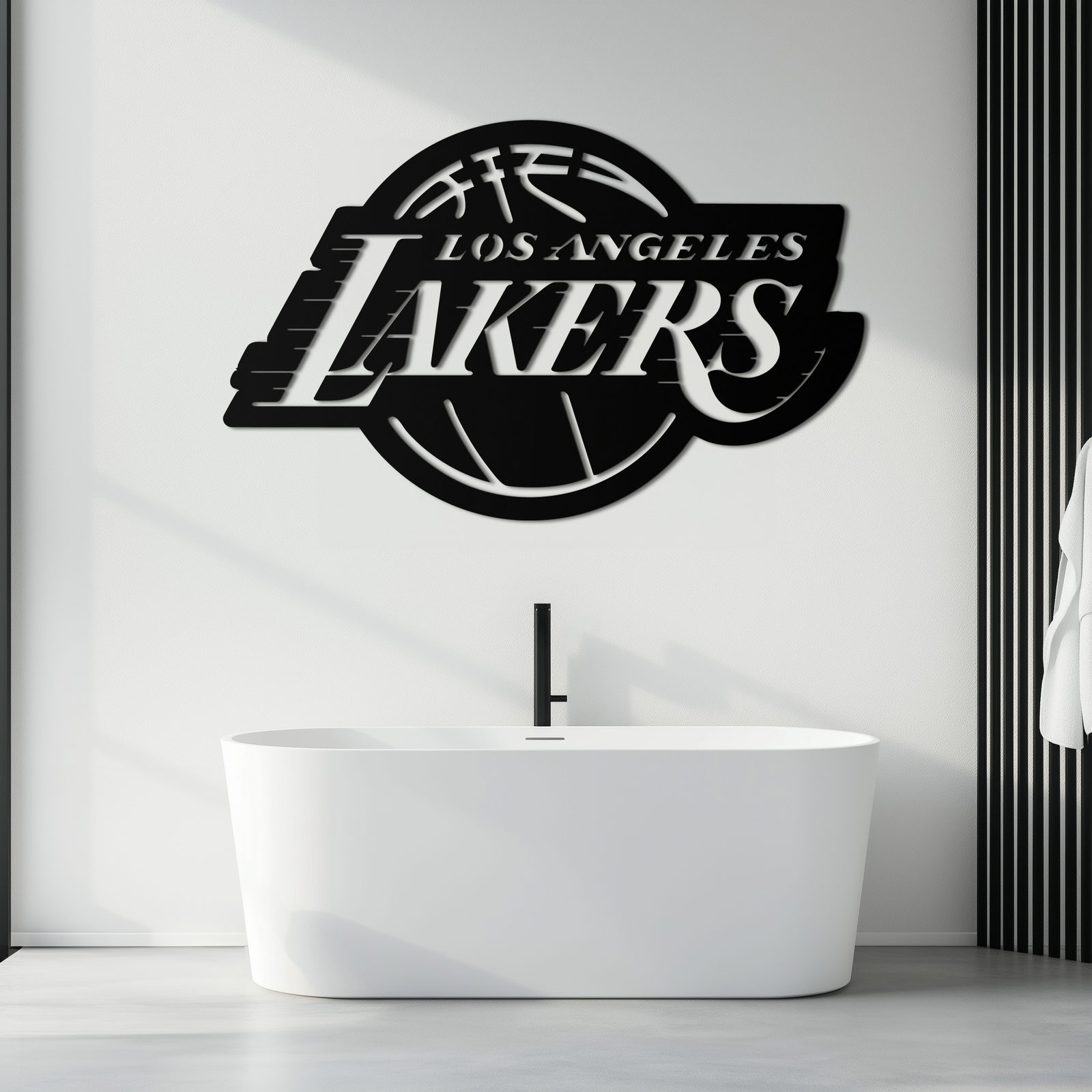 Los Angeles Lakers Logo Metal Duvar Sanatı – İkonik Basketbol Takımı Silüeti Dekoru- KAF674