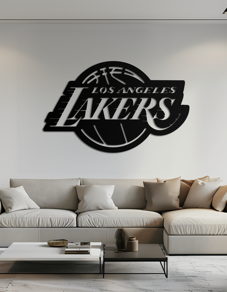 Los Angeles Lakers Logo Metal Duvar Sanatı – İkonik Basketbol Takımı Silüeti Dekoru- KAF674