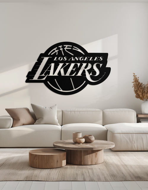 Resmi Galeri görüntüleyicisine yükleyin, Los Angeles Lakers Logo Metal Duvar Sanatı – İkonik Basketbol Takımı Silüeti Dekoru- KAF674
