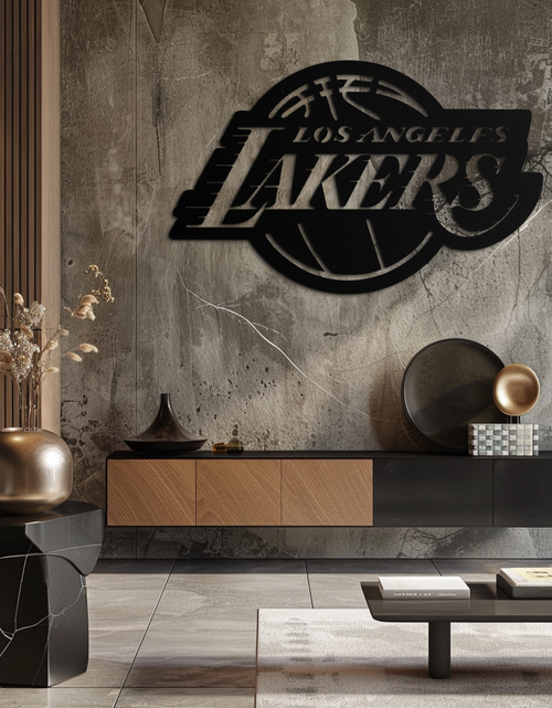 Resmi Galeri görüntüleyicisine yükleyin, Los Angeles Lakers Logo Metal Duvar Sanatı – İkonik Basketbol Takımı Silüeti Dekoru- KAF674
