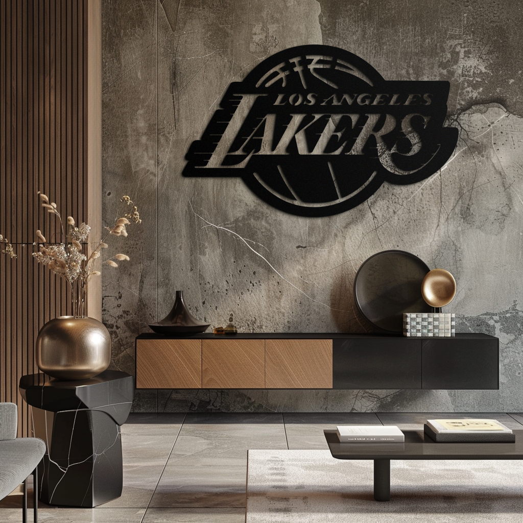 Los Angeles Lakers Logo Metal Duvar Sanatı – İkonik Basketbol Takımı Silüeti Dekoru- KAF674