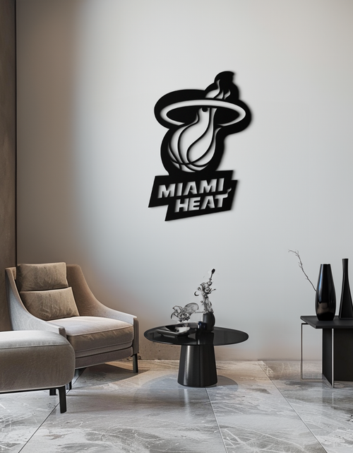 Resmi Galeri görüntüleyicisine yükleyin, Miami Heat Basketbol Logosu Metal Duvar Sanatı – Spor Esintili Modern Ev Dekoru- KAF675
