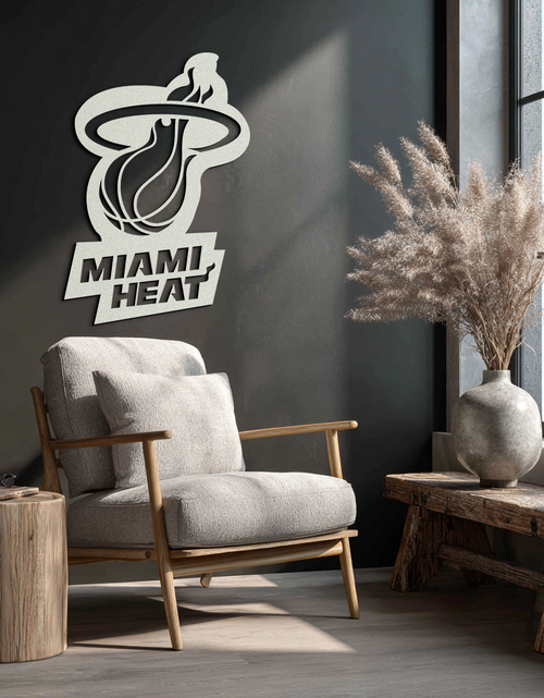 Load image into Gallery viewer, Miami Heat Basketball Logo Metal Wall Art – Sports-Inspired Modern Home Decor- KAF675
