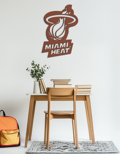 Load image into Gallery viewer, Miami Heat Basketball Logo Metal Wall Art – Sports-Inspired Modern Home Decor- KAF675
