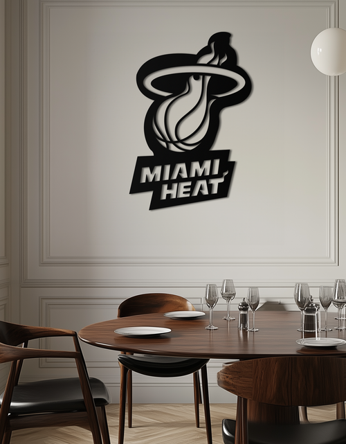 Resmi Galeri görüntüleyicisine yükleyin, Miami Heat Basketbol Logosu Metal Duvar Sanatı – Spor Esintili Modern Ev Dekoru- KAF675
