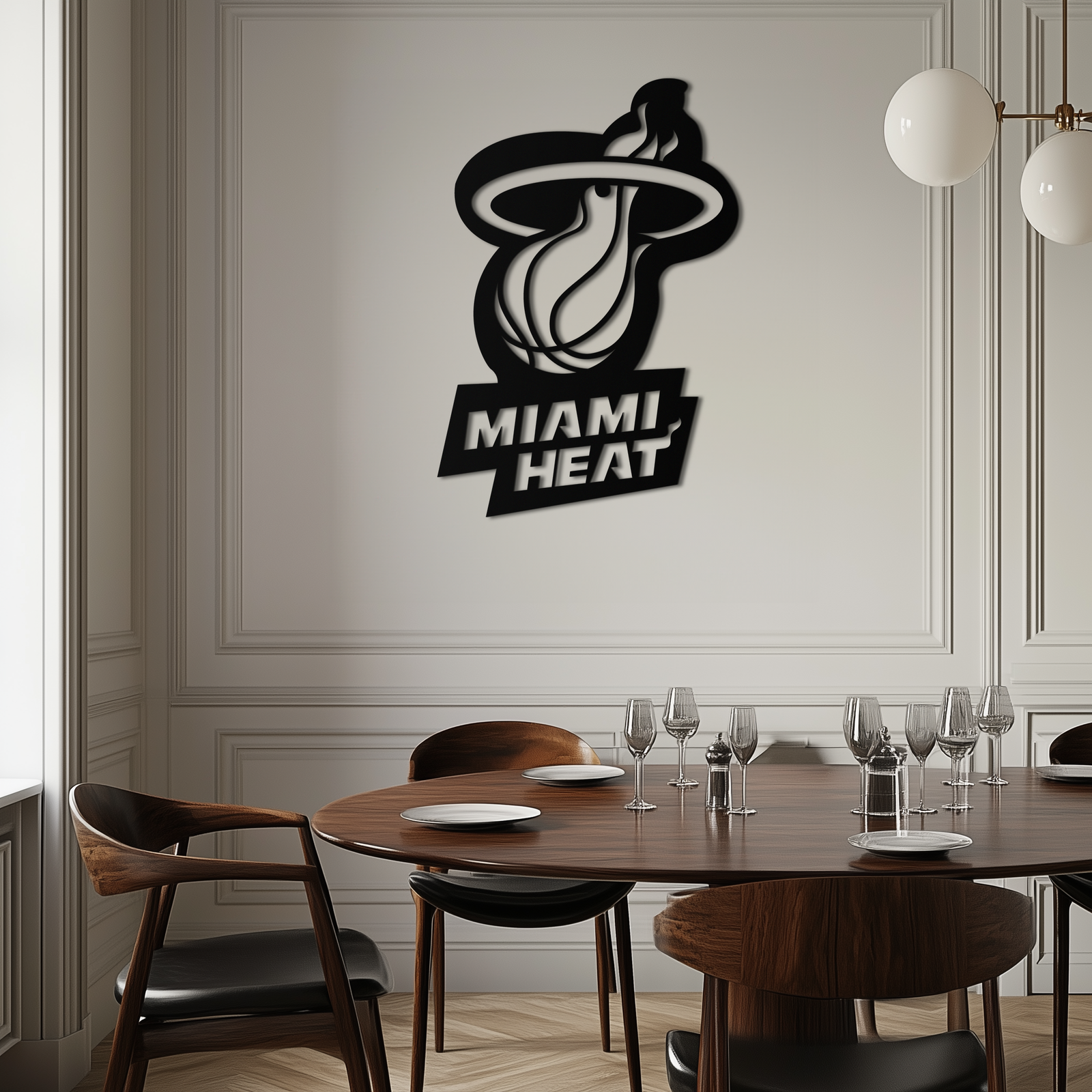 Miami Heat Basketbol Logosu Metal Duvar Sanatı – Spor Esintili Modern Ev Dekoru- KAF675