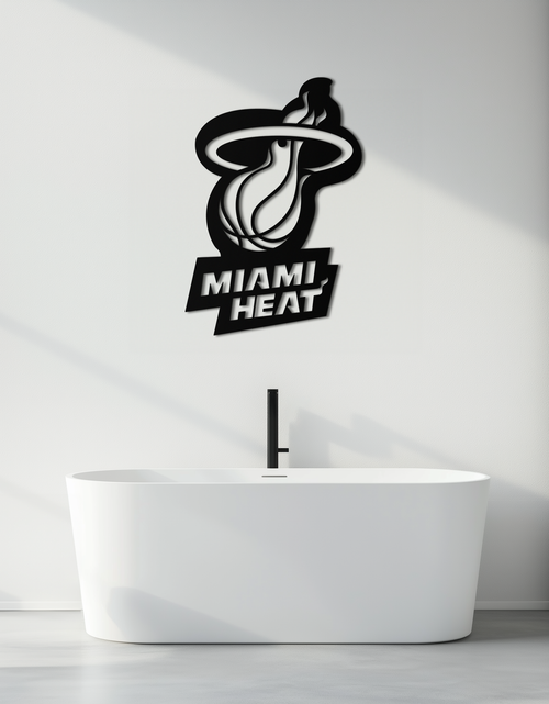 Resmi Galeri görüntüleyicisine yükleyin, Miami Heat Basketbol Logosu Metal Duvar Sanatı – Spor Esintili Modern Ev Dekoru- KAF675
