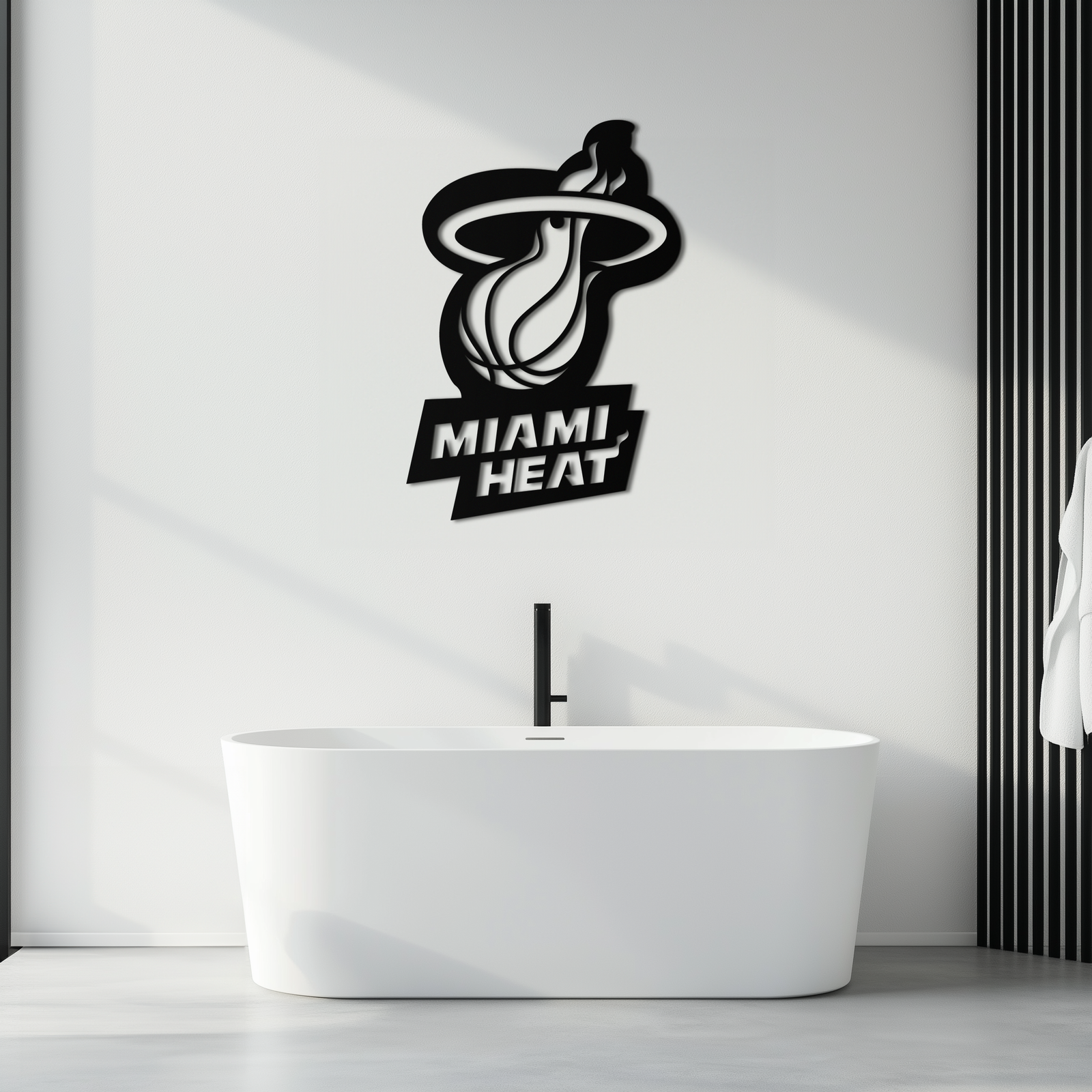 Miami Heat Basketbol Logosu Metal Duvar Sanatı – Spor Esintili Modern Ev Dekoru- KAF675