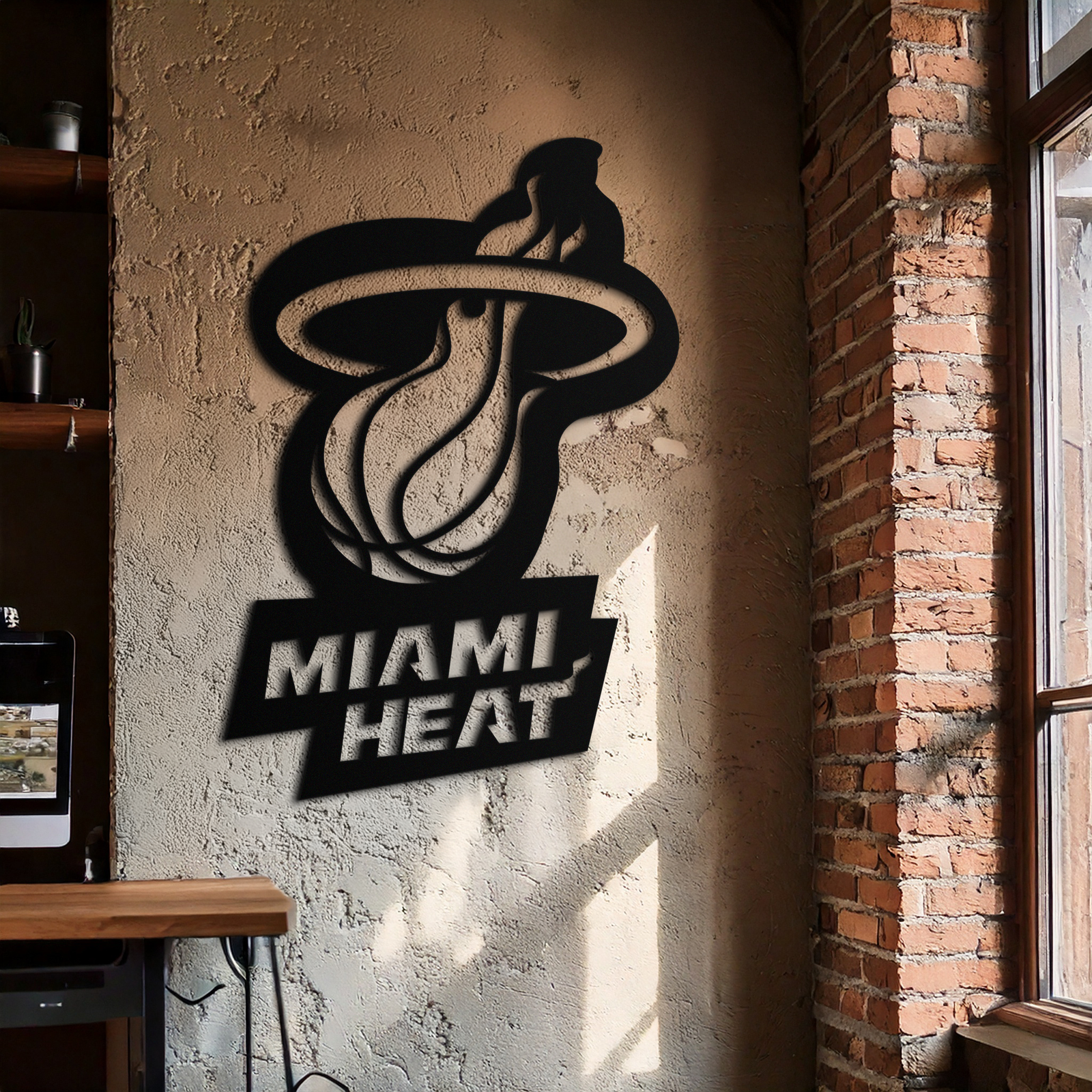 Miami Heat Basketbol Logosu Metal Duvar Sanatı – Spor Esintili Modern Ev Dekoru- KAF675