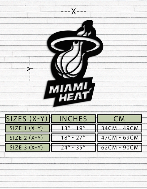 Resmi Galeri görüntüleyicisine yükleyin, Miami Heat Basketbol Logosu Metal Duvar Sanatı – Spor Esintili Modern Ev Dekoru- KAF675
