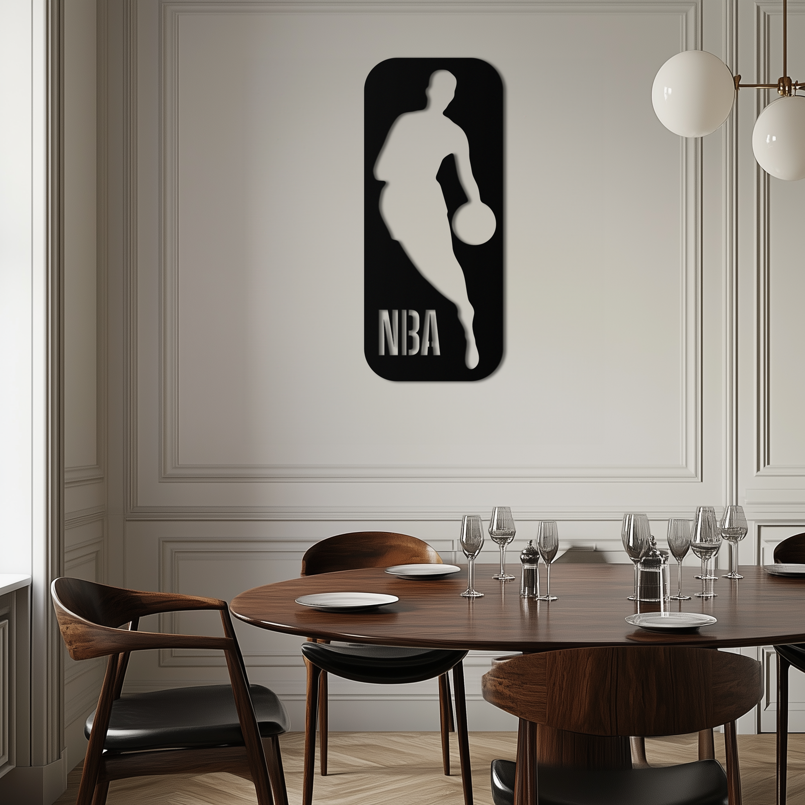 NBA Basketbol Oyuncusu Silüeti Metal Duvar Sanatı – Oyun Odaları İçin Simgesel Spor Dekoru- KAF676