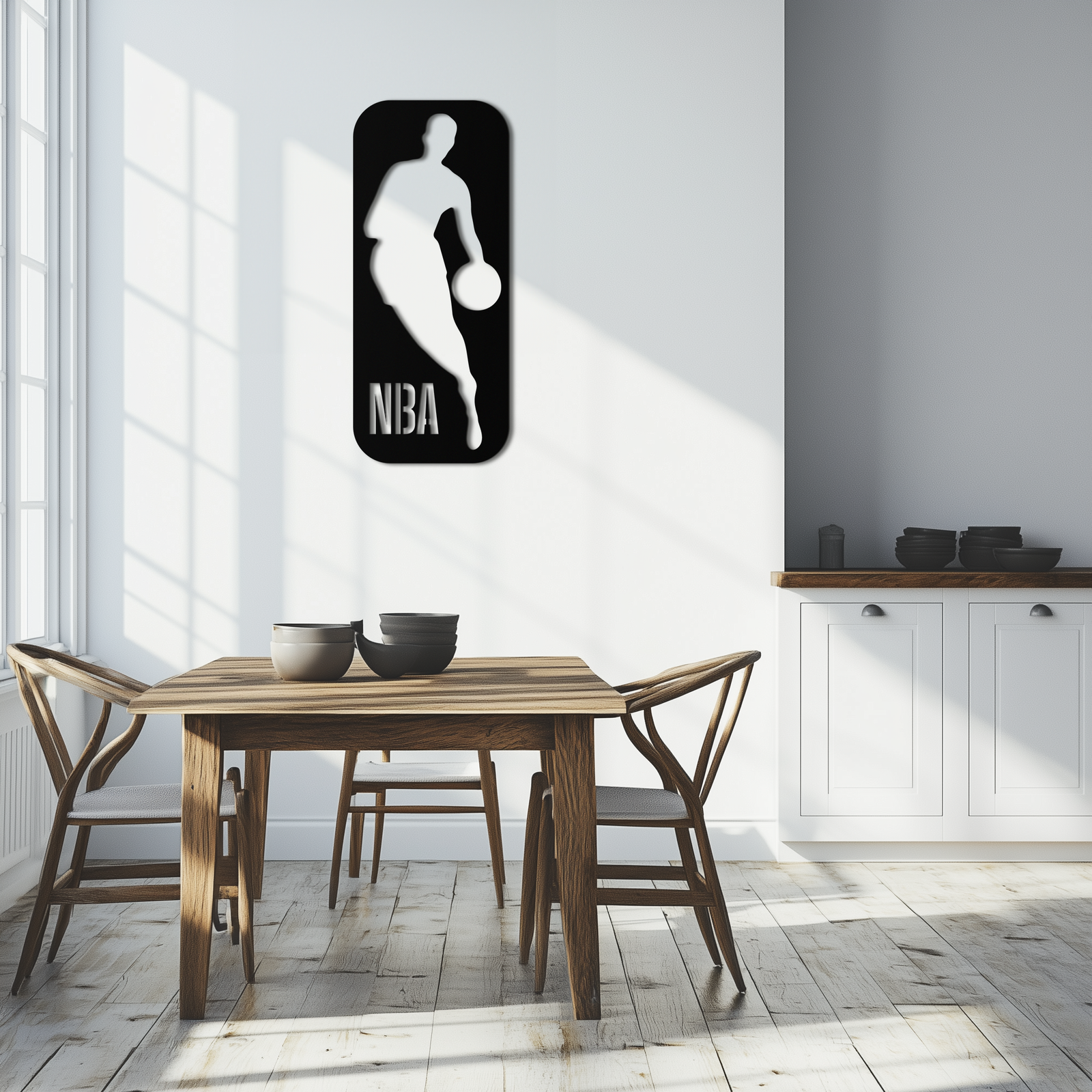 NBA Basketbol Oyuncusu Silüeti Metal Duvar Sanatı – Oyun Odaları İçin Simgesel Spor Dekoru- KAF676