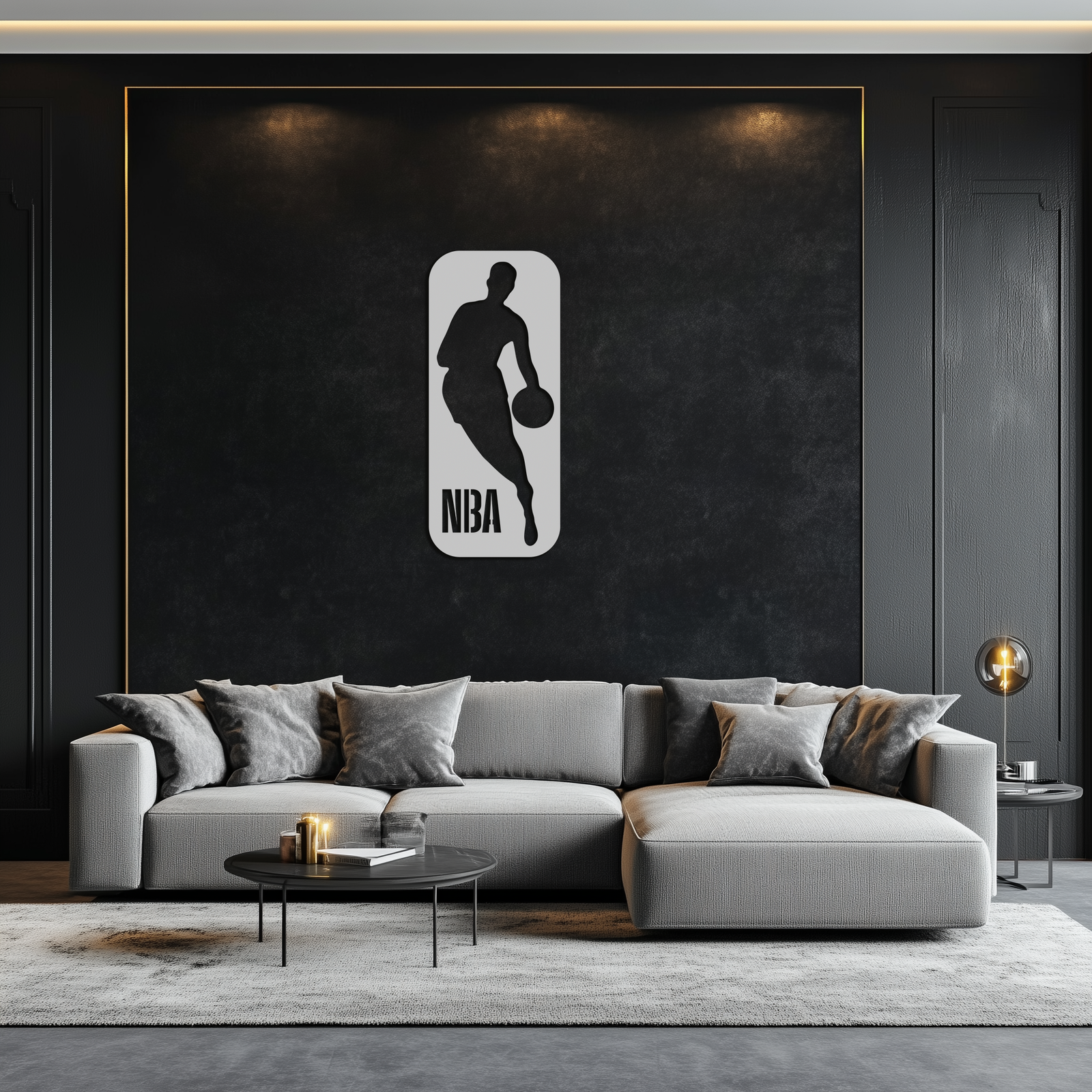 NBA Basketbol Oyuncusu Silüeti Metal Duvar Sanatı – Oyun Odaları İçin Simgesel Spor Dekoru- KAF676