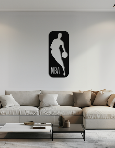 NBA Basketbol Oyuncusu Silüeti Metal Duvar Sanatı – Oyun Odaları İçin Simgesel Spor Dekoru- KAF676