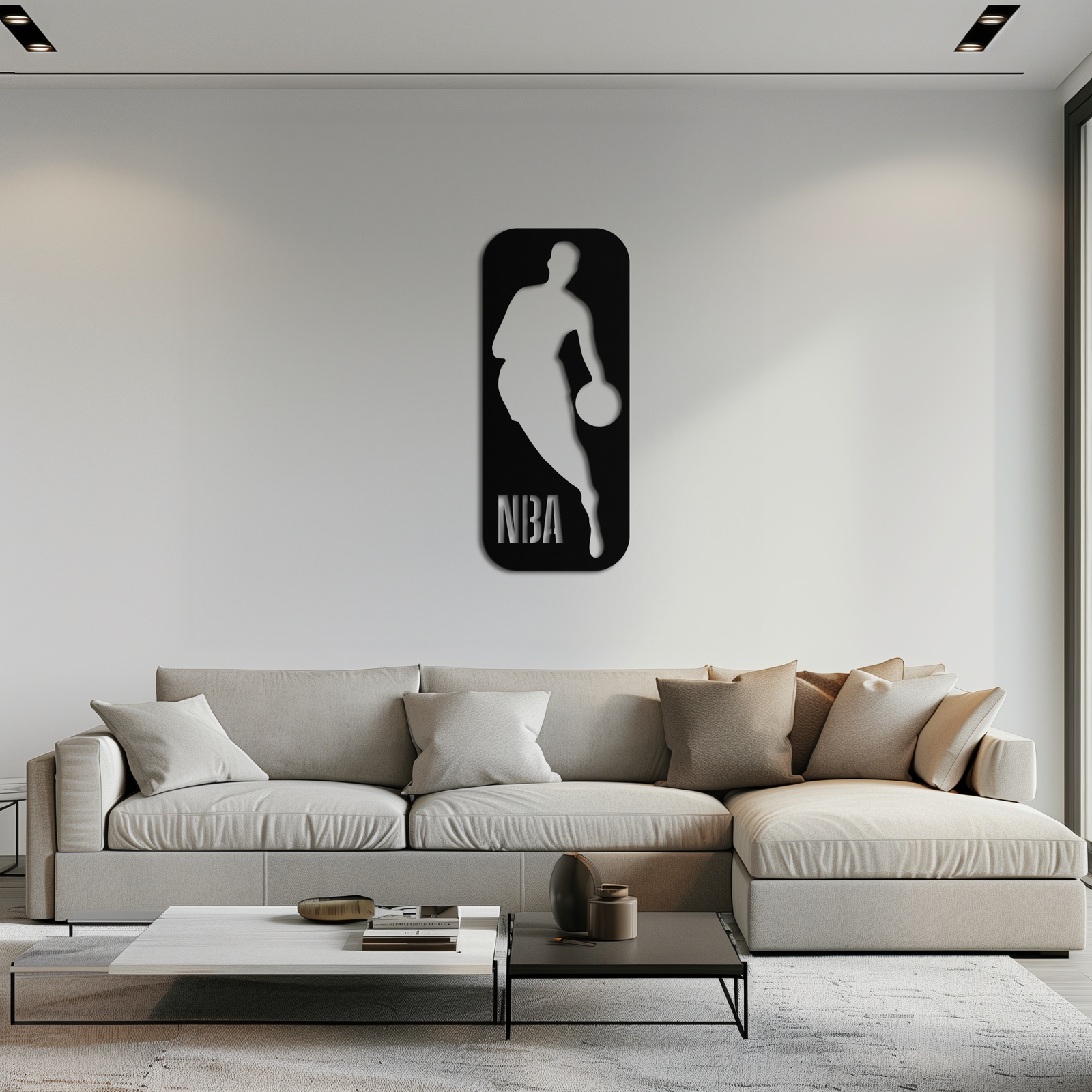 NBA Basketbol Oyuncusu Silüeti Metal Duvar Sanatı – Oyun Odaları İçin Simgesel Spor Dekoru- KAF676