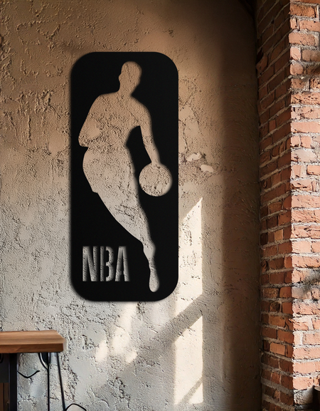 NBA Basketbol Oyuncusu Silüeti Metal Duvar Sanatı – Oyun Odaları İçin Simgesel Spor Dekoru- KAF676
