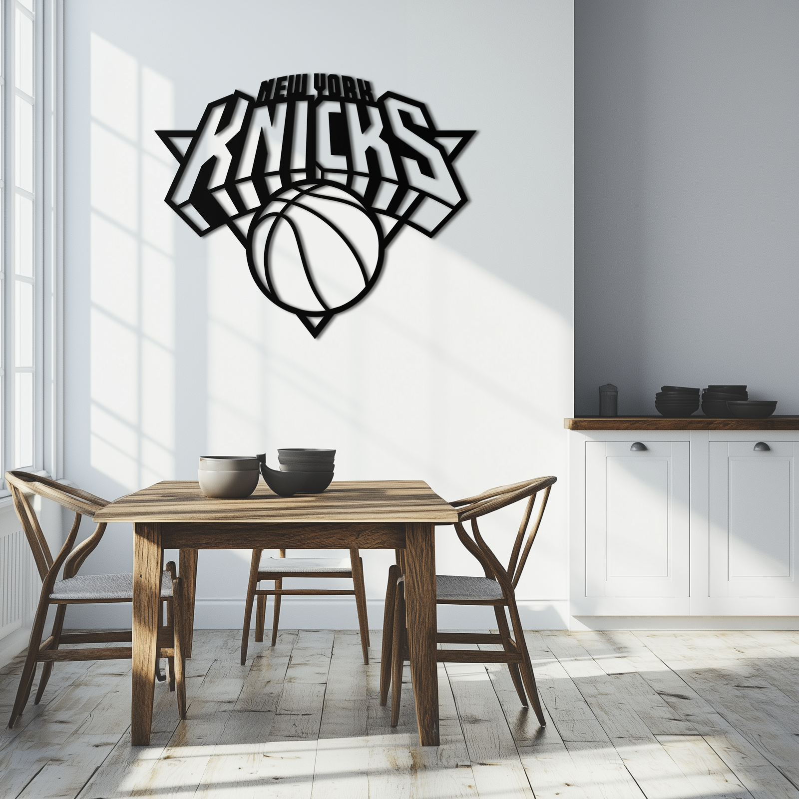 New York Knicks Basketbol Logosu Metal Duvar Sanatı – Cesur Spor Esintili Ev Dekoru- KAF677