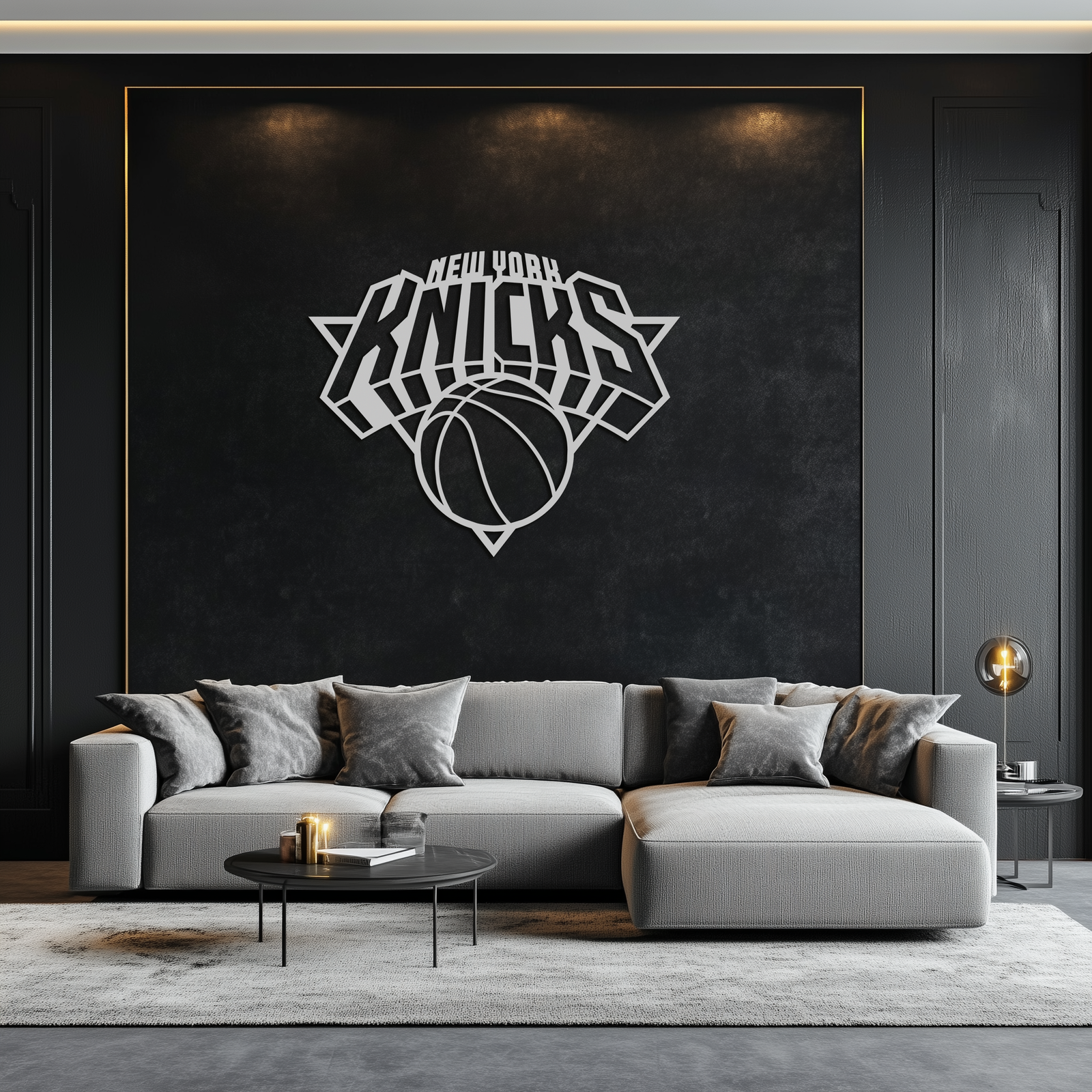 New York Knicks Basketbol Logosu Metal Duvar Sanatı – Cesur Spor Esintili Ev Dekoru- KAF677
