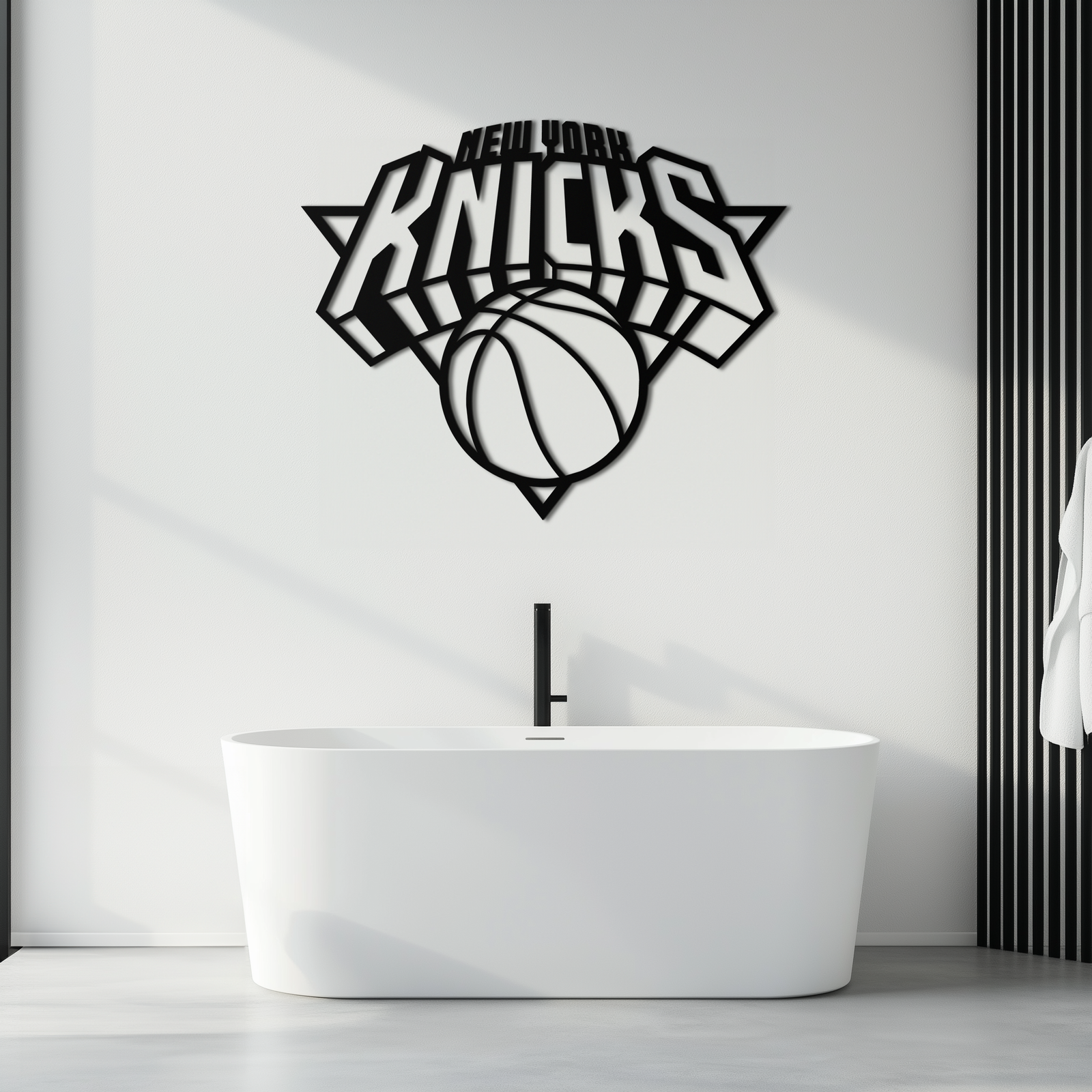 New York Knicks Basketbol Logosu Metal Duvar Sanatı – Cesur Spor Esintili Ev Dekoru- KAF677
