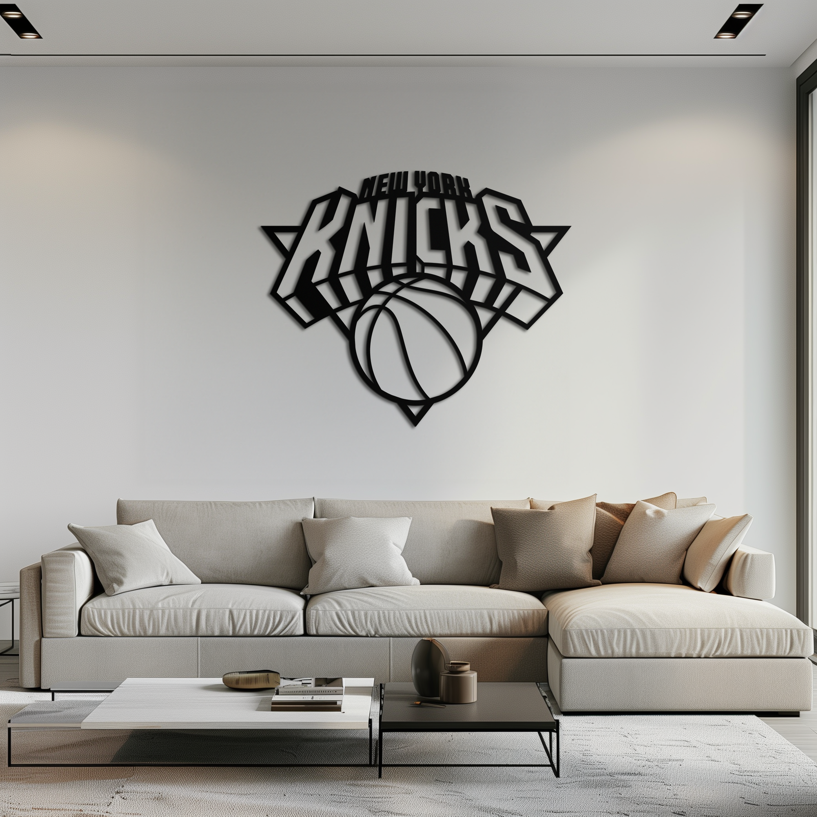 New York Knicks Basketbol Logosu Metal Duvar Sanatı – Cesur Spor Esintili Ev Dekoru- KAF677