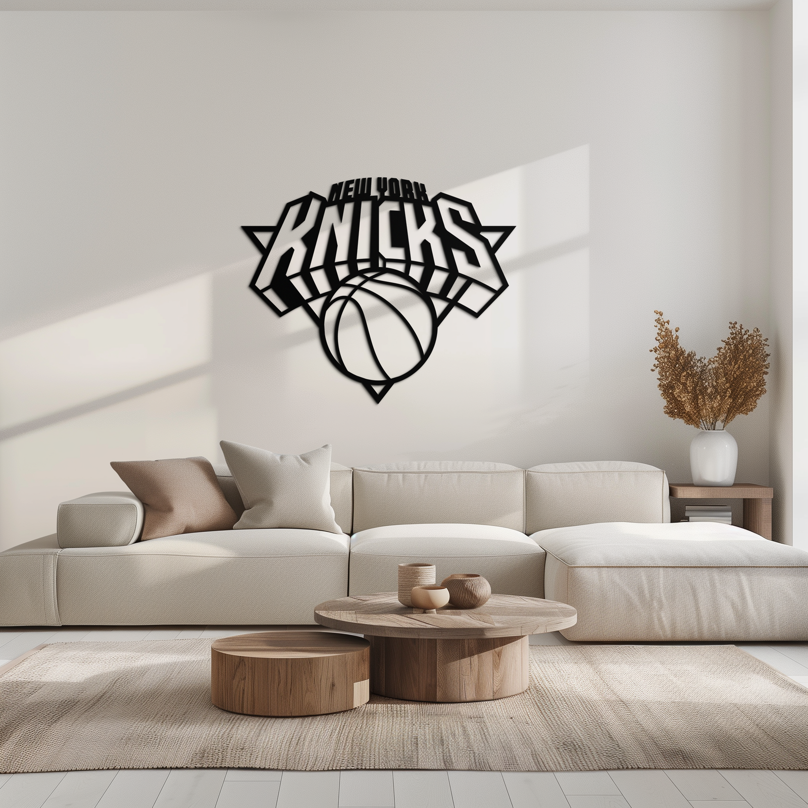 New York Knicks Basketbol Logosu Metal Duvar Sanatı – Cesur Spor Esintili Ev Dekoru- KAF677