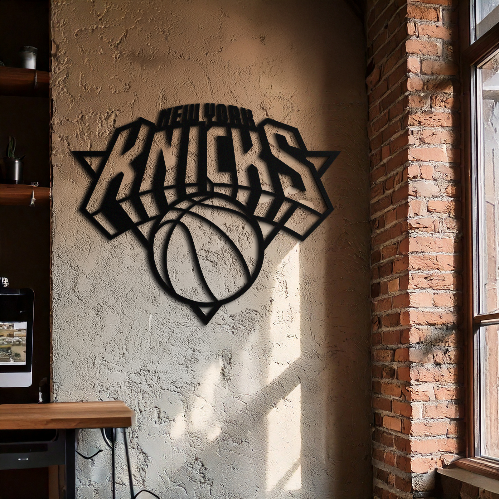 New York Knicks Basketbol Logosu Metal Duvar Sanatı – Cesur Spor Esintili Ev Dekoru- KAF677