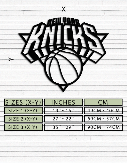 Resmi Galeri görüntüleyicisine yükleyin, New York Knicks Basketbol Logosu Metal Duvar Sanatı – Cesur Spor Esintili Ev Dekoru- KAF677
