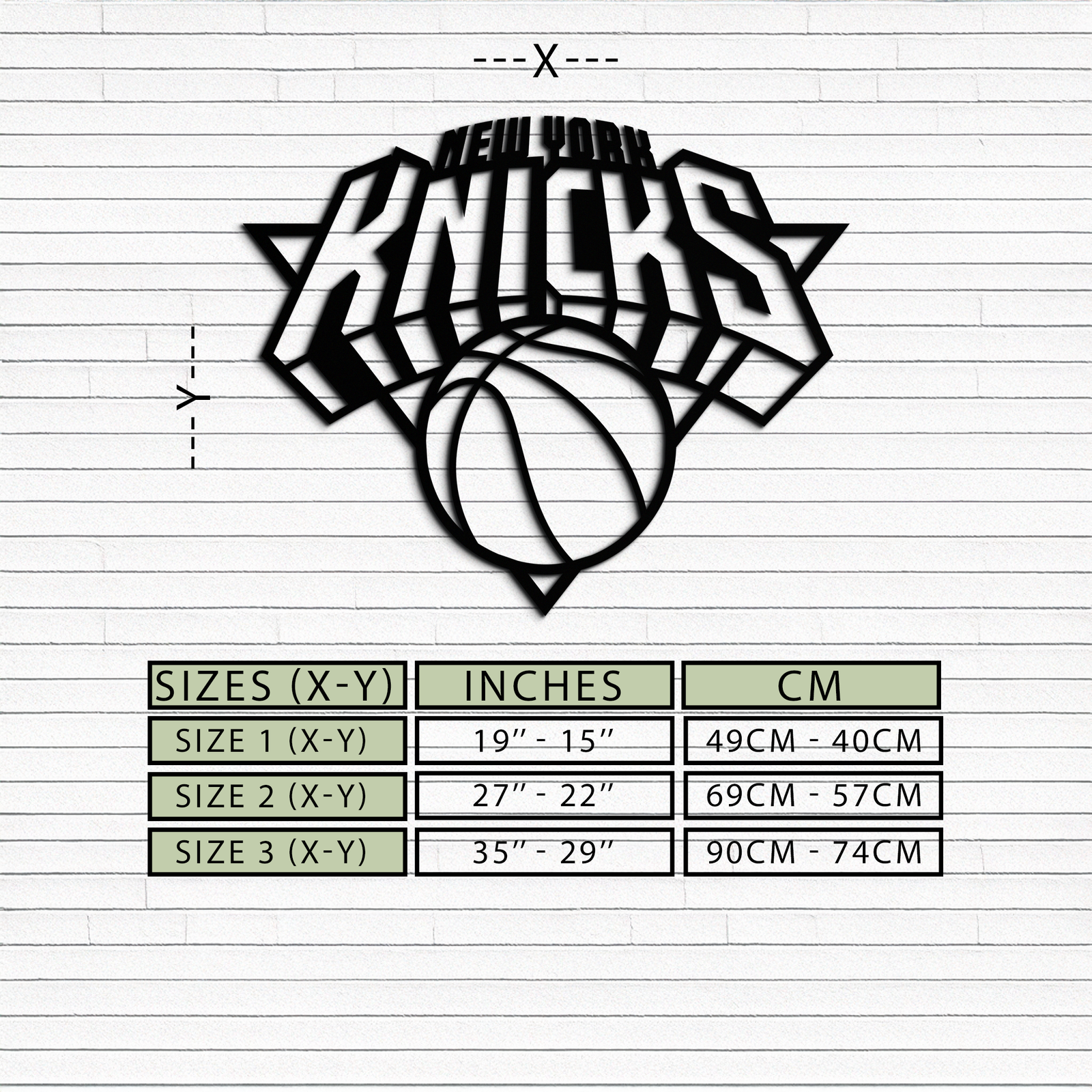 New York Knicks Basketbol Logosu Metal Duvar Sanatı – Cesur Spor Esintili Ev Dekoru- KAF677