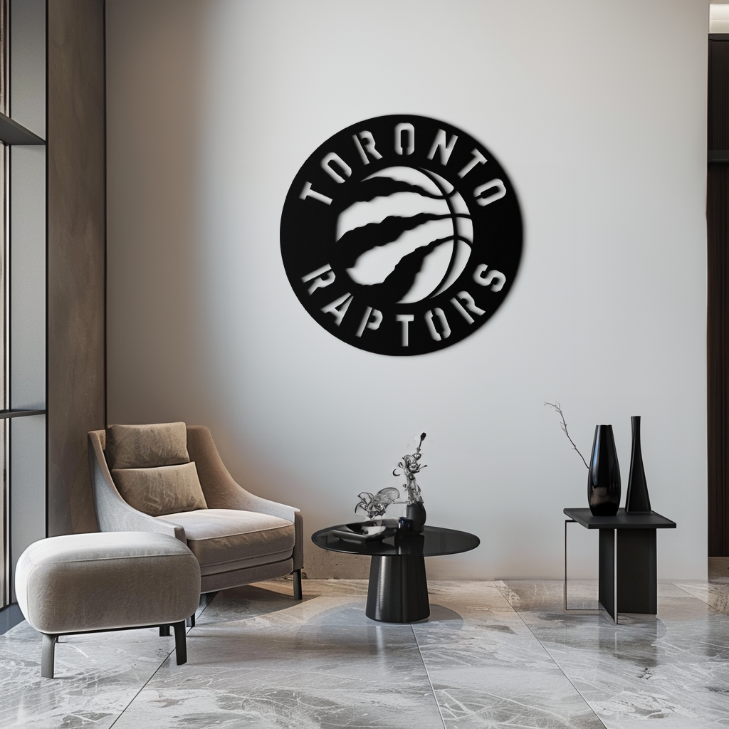 Toronto Raptors Logo Metal Duvar Sanatı – Spor Hayranları İçin Cesur Basketbol Amblemi- KAF678