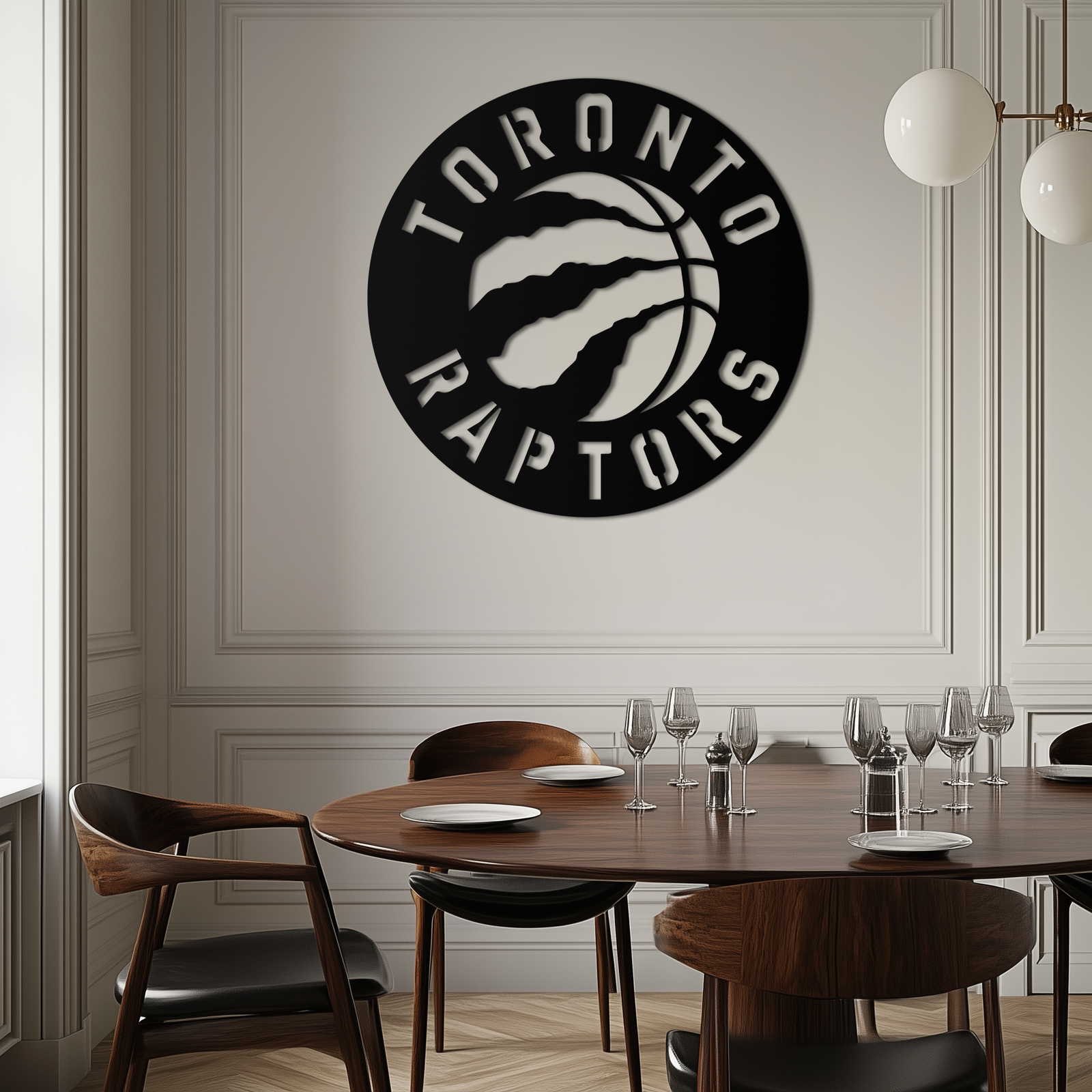 Toronto Raptors Logo Metal Duvar Sanatı – Spor Hayranları İçin Cesur Basketbol Amblemi- KAF678