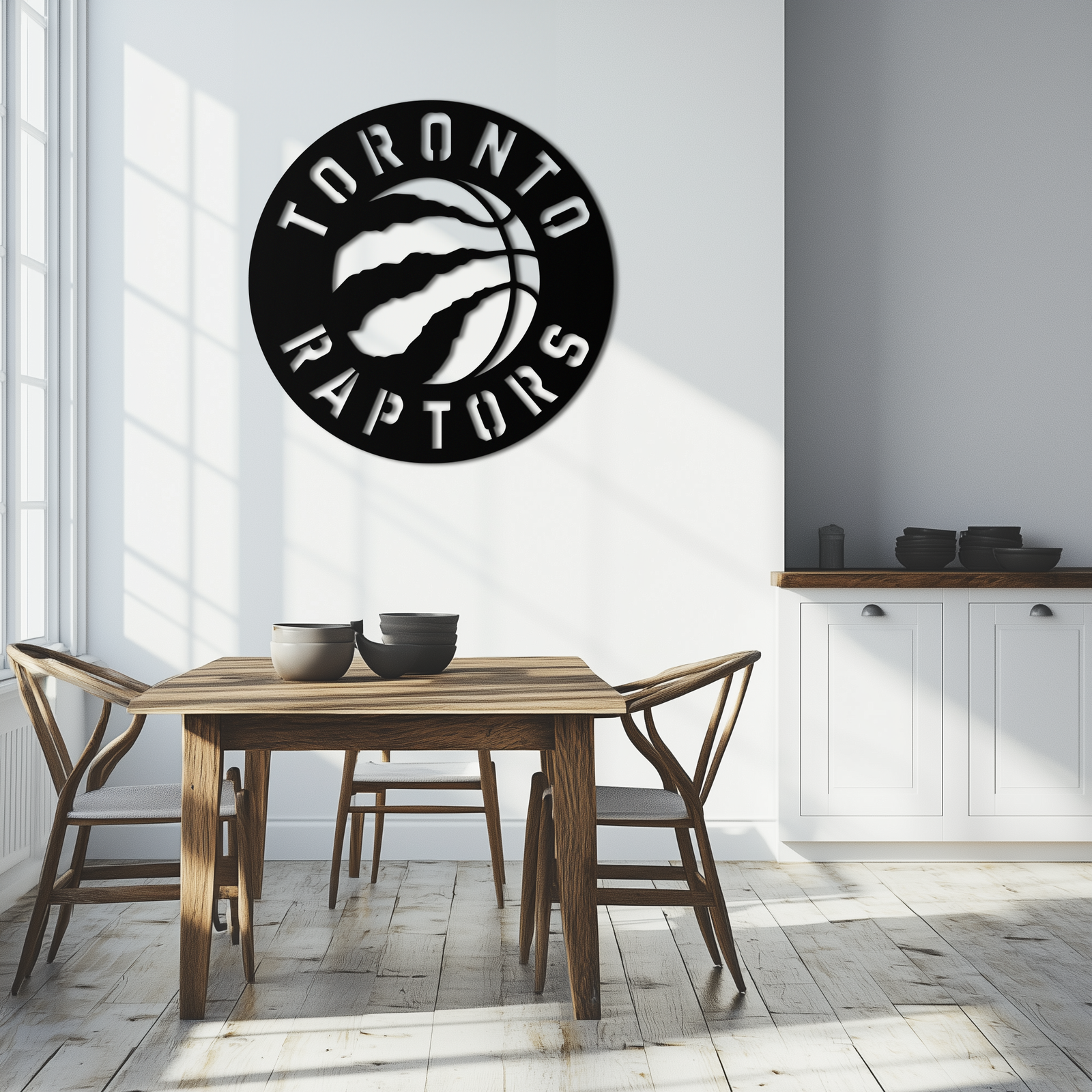 Toronto Raptors Logo Metal Duvar Sanatı – Spor Hayranları İçin Cesur Basketbol Amblemi- KAF678