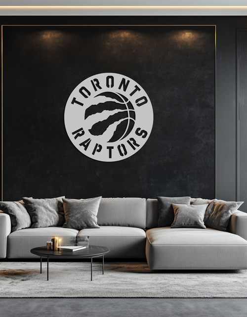 Resmi Galeri görüntüleyicisine yükleyin, Toronto Raptors Logo Metal Duvar Sanatı – Spor Hayranları İçin Cesur Basketbol Amblemi- KAF678
