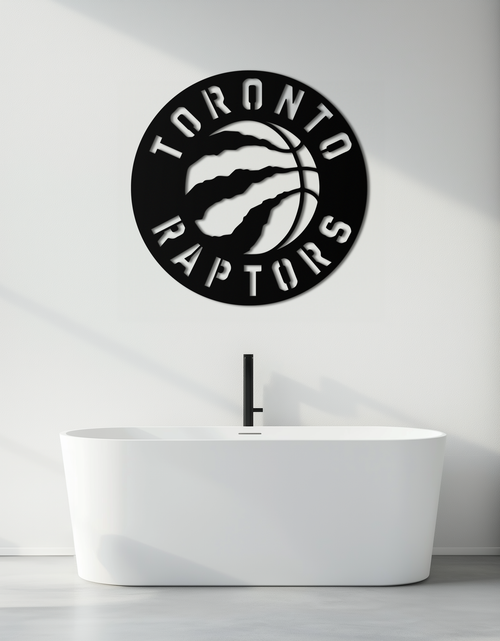 Resmi Galeri görüntüleyicisine yükleyin, Toronto Raptors Logo Metal Duvar Sanatı – Spor Hayranları İçin Cesur Basketbol Amblemi- KAF678
