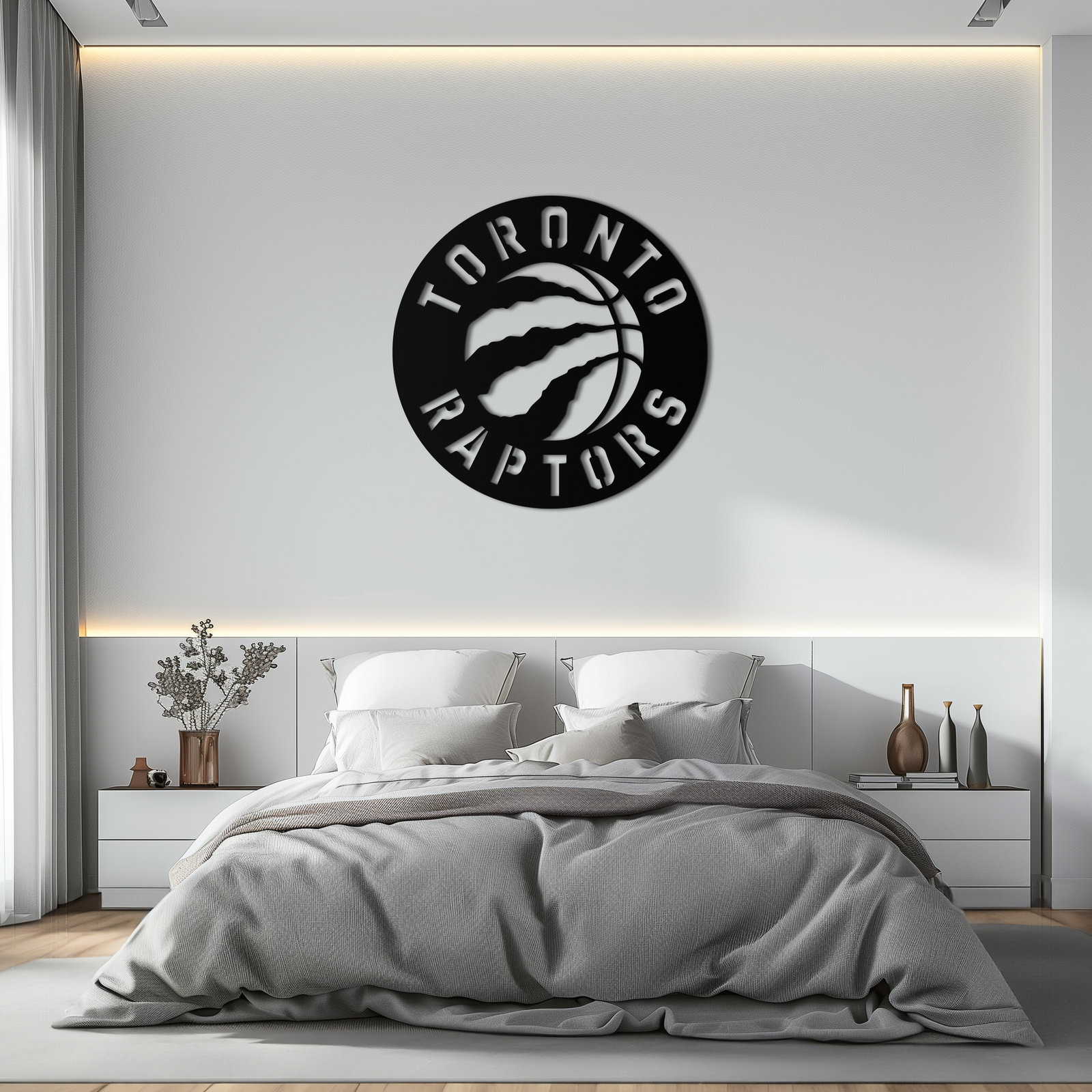 Toronto Raptors Logo Metal Duvar Sanatı – Spor Hayranları İçin Cesur Basketbol Amblemi- KAF678