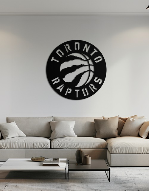 Resmi Galeri görüntüleyicisine yükleyin, Toronto Raptors Logo Metal Duvar Sanatı – Spor Hayranları İçin Cesur Basketbol Amblemi- KAF678

