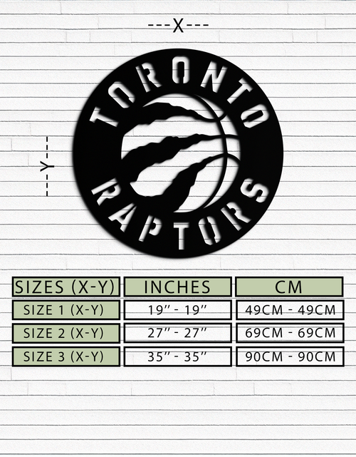 Resmi Galeri görüntüleyicisine yükleyin, Toronto Raptors Logo Metal Duvar Sanatı – Spor Hayranları İçin Cesur Basketbol Amblemi- KAF678

