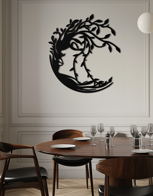 Load image into Gallery viewer, Tree Woman Silhouette Metal Wall Art – Nature-Inspired Feminine Design for Home Decor- KAF680
