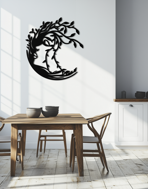 Load image into Gallery viewer, Tree Woman Silhouette Metal Wall Art – Nature-Inspired Feminine Design for Home Decor- KAF680
